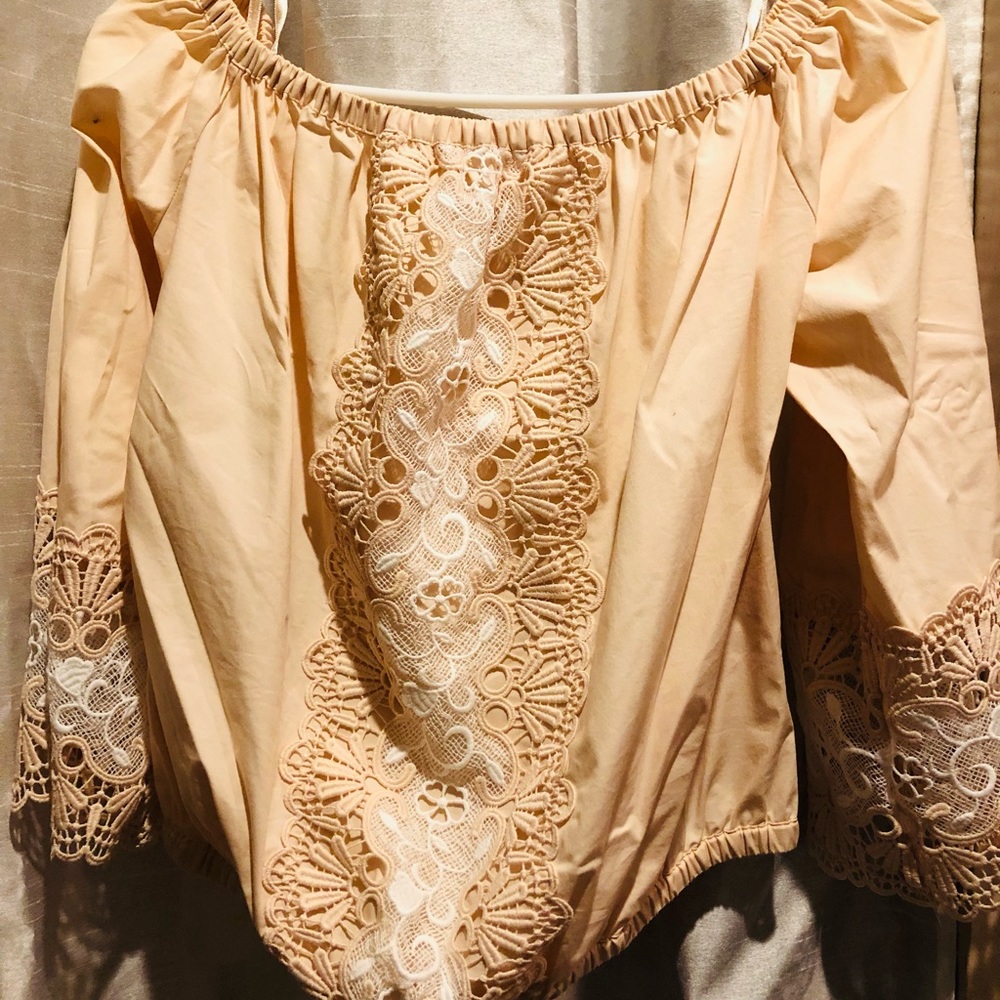 Peach off shoulder blouse